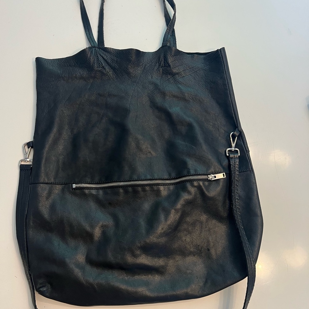 COS Black Leather Tote Bag